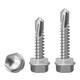 Yongli Shang 410 stainless steel external hexagonal self-tapping screw dovetail screw self-drilling screw M4.8*19 (50 pcs with rubber pad)
