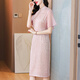 黛娜娅（Dainaya）旗袍女2025春夏新款大码女装中国风日常改良复古汉服连衣裙1591 粉色 XL