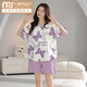 
Modal women's short-sleeved pajamas set for summer cotton thin large-size summer home clothes can be worn outside for casual spring and autumn cartoon GXT6636 M (recommended 75-95 Jin [Jin equals 0.5 kg])