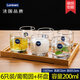 Copa de vidrio de vidrio de vidrio Copa de agua para el hogar Copa de té taza de leche Copa de leche Copa de agua bebida Copa de bebidas 6 Set 6 paquetes/290 ml de alta gama 13790+ Porta de desagüe Portal
