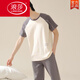 Langsha 2025 Pyjamas Herren Pure Cotton Summer Summer Kurzärmelige Hose dünne große Größe einfach einfach atmungsaktiv und kann außerhalb von Heimbekleidungsset 13603 getragen werden.