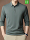 Goldlion Light Luxury Mulberry Silk T-shirt à manches longues printemps et automne 2024 Nouvelle chemise de base de polo mince d'été pour hommes [3878] OBILLE XL / 175 [140-155jin [Jin est égal à 0,5 kg]]]