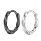 Ruanyi S999 sterling silver earrings men's ear piercing plain hoop earrings earrings 2025 new hot style trendy women's single earrings 999 sterling silver twisted earrings white (2 pieces) 10mm (gift box + certificate)