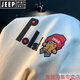 JEEP SPIRIT感夏季穿搭男款T恤宽松加大码潮流印花短袖衫高克重新疆棉t恤 香槟色 【JSW9923】 M 适合90-108斤穿