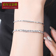 Centennial Baojinxiang platinum bracelet for women Pt950 platinum bracelet with diamond effect jewelry and jewelry birthday gift for girlfriend on Valentine's Day, weight 9.1-9.3 grams, length 16+1.5cm