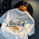 Weißes T-Shirt kurzärmeligter Männer Sommer Neuer High-End-Trend gedruckter halbärmeliger amerikanischer leichter Luxus Komfortable atmungsaktive Kleidung für Männer t 9906 Weiß M.