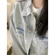 姿伟祺做旧春秋牛仔外套女百搭风牛仔衣服潮流夹克女装上衣软 9926#蓝色 S 【建议80--100斤】