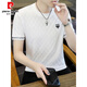 Pier Cardin Summer Hielo para hombres Seda Camiseta de manga corta Slim Camiseta de secado rápido a media manga delgada Top de modernas altas altas altas tierras [de dos piezas] 890 White + 698 White XL 130-145Jin [Jin iguala 0.5 kg]