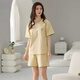 Pijama modal para mujeres en verano pantalones cortos de algodón puro simple casual y estilo de algodón delgado para ropa al aire libre. Z9859 2XL recomendado 140-160Jin [Jin es igual a 0,5 kg]