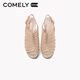 康莉（COMELY）商场同款高跟凉鞋女25年夏季防水台鱼嘴凉鞋罗马凉鞋 金色 36