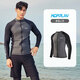 Minghuitong triathlon wetsuit summer 3389 people praised the new swimsuit couple zipper long-sleeved men's surf protection 599 men's zipper separate top M suitable for 90-100Jin Jin is equal to 0.5 kg