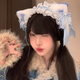 Miqiao Maid Cat Ear Hairband Lolita Hairband Female Headwear Lolita Cute Sweet Girl Hairpin Comic Exhibition Cos Animal Ears Black Hairband + Cat Ear Set
