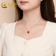 CHINA GOLD 18K gold apple chalcedony necklace peace fruit pendant New Year's Eve gift for girls, about 1.2g