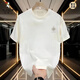 Specht (Tucano) 2025 Sommer neu 260g schwer gekämmte Baumwollkurzärmel-Runde Hals Amerikanische lässige lockere Männer T-Shirt A691 White M.