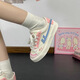 Chaussures féminines Huili Nouvelles chaussures de planche de style épaisses semelles décontractées et polyvalentes Chaussures blanches pour femmes K691BR Rice / Pink / Blue 37