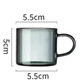 Ash glass tea cup, light luxury color cup, tea bowl, thickened Kung Fu tea set, bamboo cup holder for tea tasting, 100ml ash tea cup with cup holder, 6 pieces
