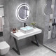 South Sandwich floor-standing wash basin wash basin floor-standing marble wash basin bathroom basin home bathroom hotel B&B 60CM above counter basin ordinary round mirror set