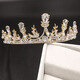 Huaiyin Crown Girl 18. Geburtstag Super Fee Braut Kopfschmuck barock koreanische Hochzeitskronmädchen Einfache Atmosphärische Prinzessin Goldene Krone