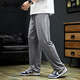 Брюки для шахматистики Jeep Spirit Men's Summer's Summer Style 2025 Новый ледяной шелк спорт быстро сушащий широко ногу с прямыми ногами.