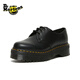 Martin (Dr.Martens) 1461 Quad Damen Herbst- und Winterschwamm Kuchen Pendeln Hochglänzende schwarze dicke Lederschuhe Single Schuhe Schwarz 37