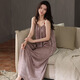 Hanrui Summer Jacquard Cool Fold Startly Sosting Starchner Camisco Sexy Ladies Ropa para el hogar Vestido A13117 M