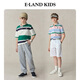 E LAND KIDS 100% cotton children's clothing boys POLO shirt 2025 summer new arrival contrasting stripes L/Pink light pink/26 150