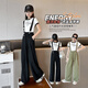Disney Girls Everly Spring y Summer Fin 2025 NUEVAS Niñas Grandes Grandes hijos Summer Girls Summer Black Children's Pants Negro 160