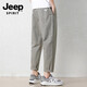 Jeep Spirit Jeep Casual Hosen Herren Sommer dünne lose, sich verjüngte Hosen Khmer Business Casual Hosen Straight Herrenhosen R9904 Khaki Gray S [(27 Größen) Gewicht 85-100 Jin [Jin gleich 0,5 kg]]]
