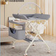 Merchants Domainless Diaper Table Baby Care Table Baby Diaper Change Table Newborn Baby Baby Bath Massage Touch Table Foldable Multifunctional Gray Plus Mobile Lifting Model + Storage Rack + Drying Clothes