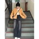 Rongxitu Autumn Gentle tenue for women, un ensemble complet de coréen 2025 Nouveau style Hong Kong Kong Knited Veste Jeans Ensemble en trois pièces [Single Piece] Sachet blanc (avec la poitrine S recommandée 70-90 Jin [Jin est égal à 0,5 kg] (++ une broche 70-90