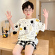 Jungen Pyjamas Kinder Sommer Dünne reine Baumwolle kurzärmeliger Anzug mittelgroße Kinder 12-jährige Jungen modische Sommer-Heimkleidung 693 [Baumwolle] Einen Größe 8 Größen empfohlen 90-100 cm Gewicht 2