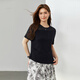SHOW FIBRE [T-shirt lysel polyvalent plissé de la conception] grande taille Fat MM2025 Summer Nouveau style 1396 noir 5xl