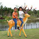 Fiberglass large animal sculpture simulated sika deer ornaments outdoor courtyard garden forest landscape lawn decoration No. 1 small lying deer right