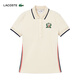 Lacoste French Crocodile Женская одежда 25 летняя французская академическая академия. Унаследованное вышитое щитовое покрытие Polo рубашка PF9660 XFJ/Cream White M 38