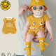 G.Duckkids kleine gelbe Entenbaby Jumpsuit Dünne Babykleidung für Jungen kleiner Monat mit kurzärztem Kleidungs