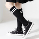 
Cat man 2 pairs of children's stockings student cotton boy and girl calves summer thin mesh mid-tube socks black and white