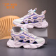 Del Hui Chaussures pour enfants pour garçons Mesh Sandales sportives respirantes pour femmes Middle et Big Children's Running Chaussures 2025 Été Nouveau cadre Chaussures Femmes résistant aux usurs D9926 Pink Purple Single 28 Longueur intérieure 17,8 cm Longueur de pied 16,8 cm