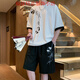 Semir Neues chinesisches Stil-T-Shirt für Männer im Sommer 2025 Neue Casual Sports Sommer kurzärmelige Shorts Ice Seidenanzug Männer G-XWP-B579-2603 Weiß 3xl