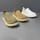 Gy Jinlilai 2025 Summer Soled Lazy Man Patadas mocasines de cuero zapatos de viaje huecos zapatos para hombres RESTIVO DESAUPABLE 9898 SURFAURADA DE CUERO BLANCO 38