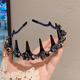 Idel hairband female Korean version 2025 new forest fairy headwear high-end hairpin crystal hair accessories F3290 sea blue hairband