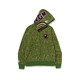 BAPE trendy brand ape man head camouflage loose men and women versatile shark double hat zipper cardigan sweater hooded jacket 6173 black M