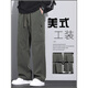 Pantalons de travail américain semi-américains Pantalons de printemps et d'été Men New Loose Straight Paratrooper Pantalon Green Charge Sports Wide-Leg Casual Pants 9856 Kaki xl 125-145Jin [Jin est égal à 0,5 kg]