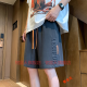 铭富天（MINGFUTIAN）短裤男士夏季潮牌字母压花五分休闲裤青少年运动中裤学生夏季短裤 7029杏色 XL (建议体重120-130斤)