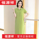 恒源祥（hengyuanxiang）Polo领连衣裙纯棉女夏季翻领长款过膝宽松休闲运动大码短袖t恤裙1 品牌粉色   9859款 S 90-100斤