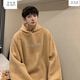 吴权湾胖子230斤卫衣男春秋500g高克重磅大码连帽衫oversize宽松外套潮  W6198JR黑色 加绒 5XL 200至230斤可穿