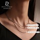 Duozun pt950 platinum necklace women's star fruit necklace platinum necklace platinum clavicle chain versatile plain chain for girlfriend 50 cm 5.04 g thick about 1.5mm