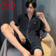 LangSha light luxury pajamas men's summer thin ice silk short-sleeved teenagers can wear new men's home clothing suit 12532 [Yunduo Cotton Crepe] L (recommended height 170, weight 100-