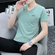 Tulan v neck chicken heart neck short sleeve men plus fat plus size V neck fashionable summer simple cotton t-shirt men casual sports white 691 model M 85-110Jin [Jin equals 0.5 kg]
