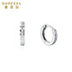 Safir's birthday gift PT950 platinum earrings, fashionable light sand earrings, one pair, about 2.35 grams