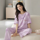 Algodón de verano de algodón de manga corta de algodón de pijama de pijama para mujeres, la ropa para el hogar de algodón puro se puede usar afuera en la primavera de verano y la caricatura de otoño Y9715 m (recomendado 75-95Jin [Jin iguala 0.5 kg])